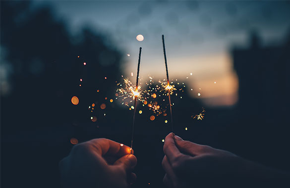 Sparklers outside