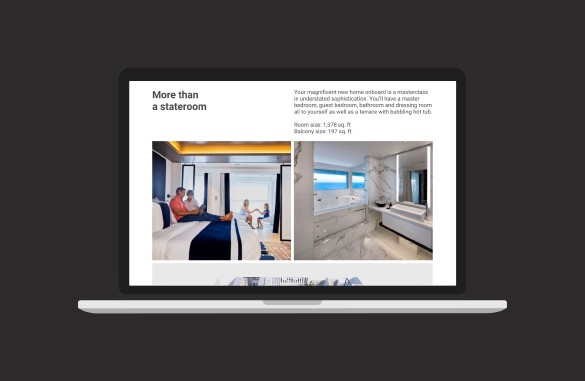 Celebrity Cruises website on laptop