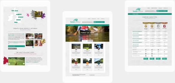 Forest Holidays website on tablet