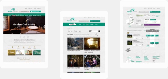 Webpages from Forest Holidays website