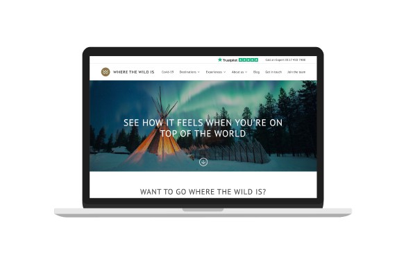 Homepage on laptop